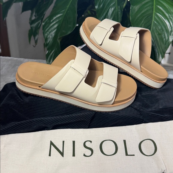 Nisolo Elia Go-To Flatform Leather Slide/Sandal Women's 6 - Picture 2 of 16